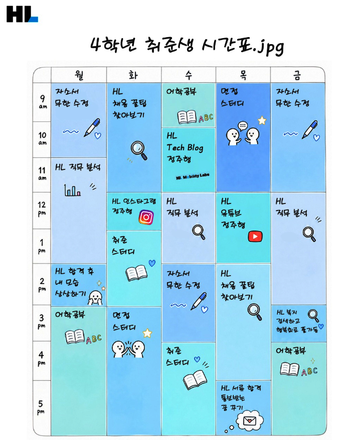 취준 시즌 개강 여러분의 시간표는 어떤 과목으로